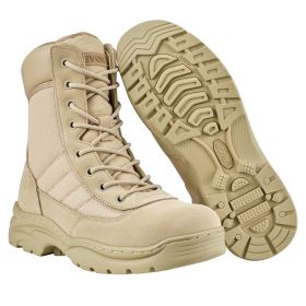 Men's Military Tactical Boots 8 Inch Sand-color Side Zipper US Size 10.5