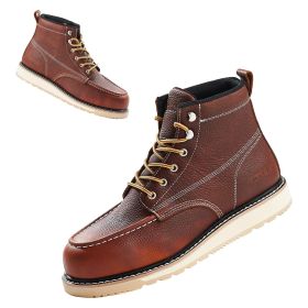 Steel Toe Work Boots US Size 10.5 Waterproof Moc Toe for Men Slip-Resistant