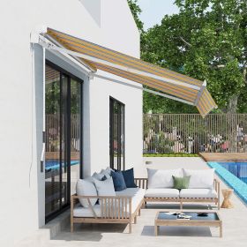 8' x 6.6' Patio Retractable Awning (Option: Mixed Color-1360x280x190 mm)